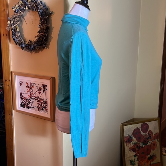 MAX MARA Spilata Size Large Turquoise Green Turtleneck 100% Pure New Wool  $458 - Picture 6 of 15